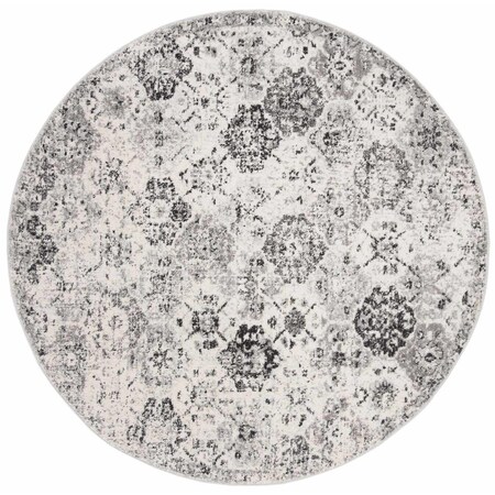 Safavieh 9 x 9 ft. Madison Power Loomed Round Area Rug; Silver & Grey MAD611G-9R